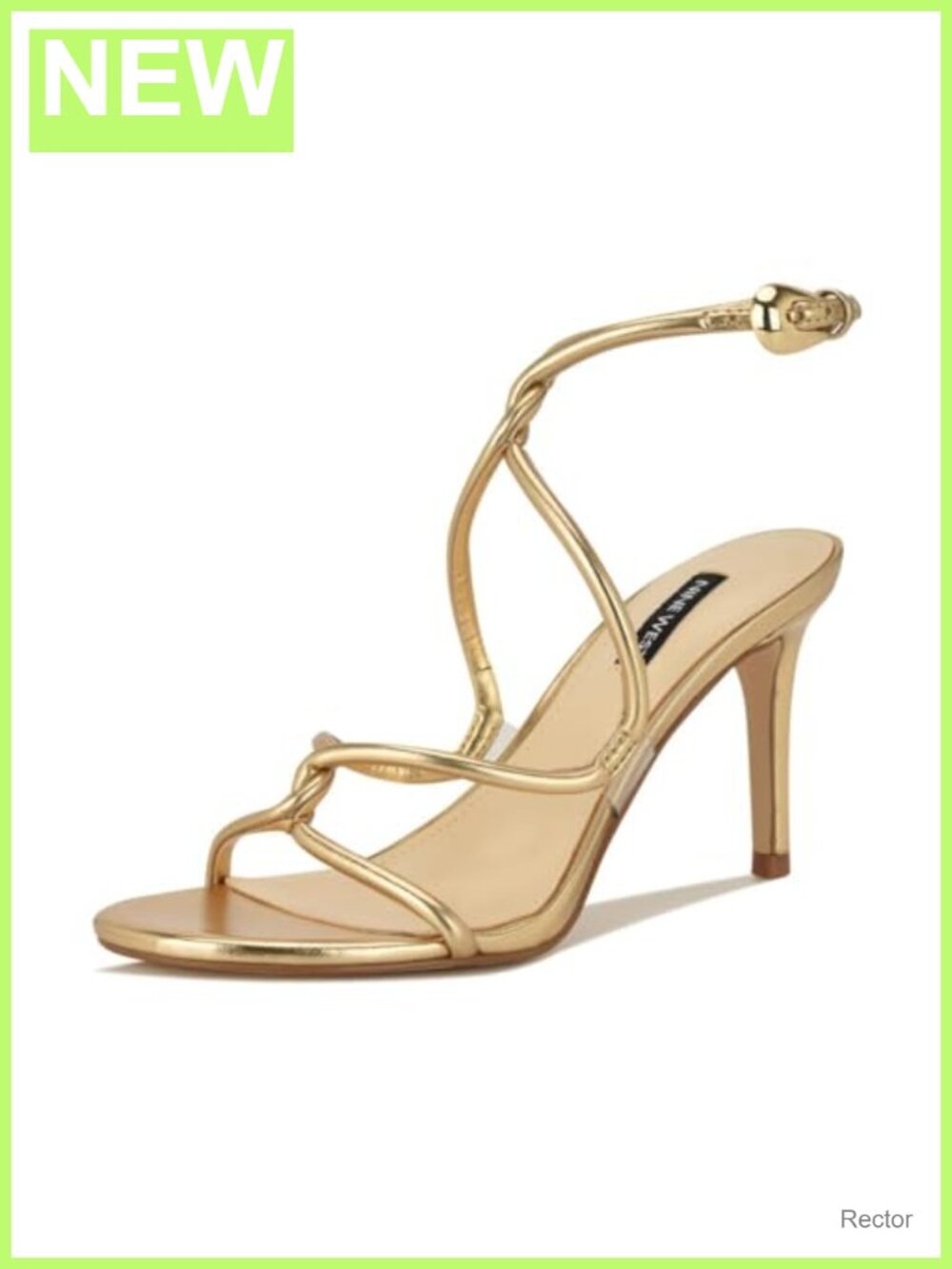 Nine West Emerila Stiletto Heeled Sandals Faux Leather Open Toe
